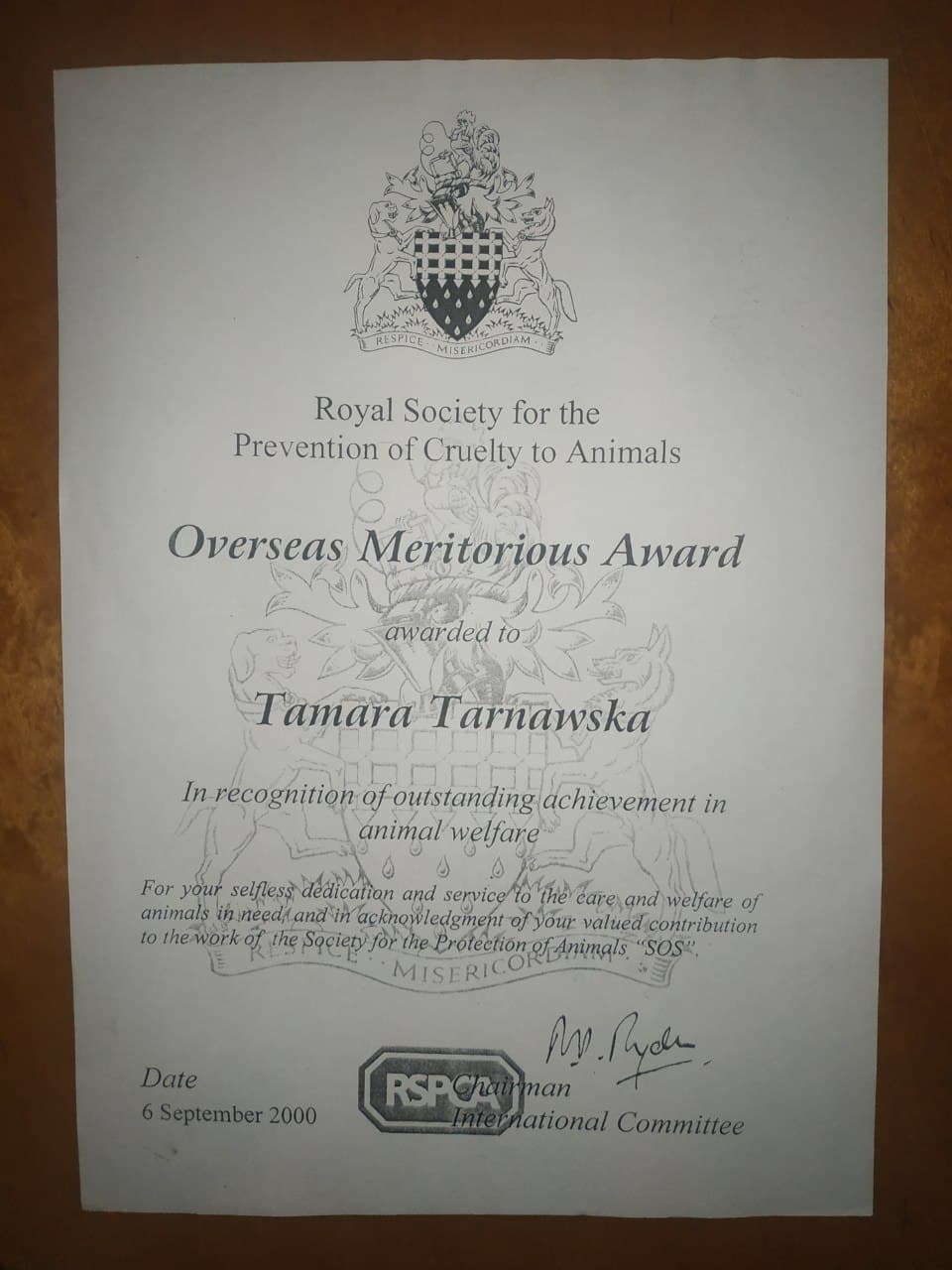 Нагорода притулку SOS